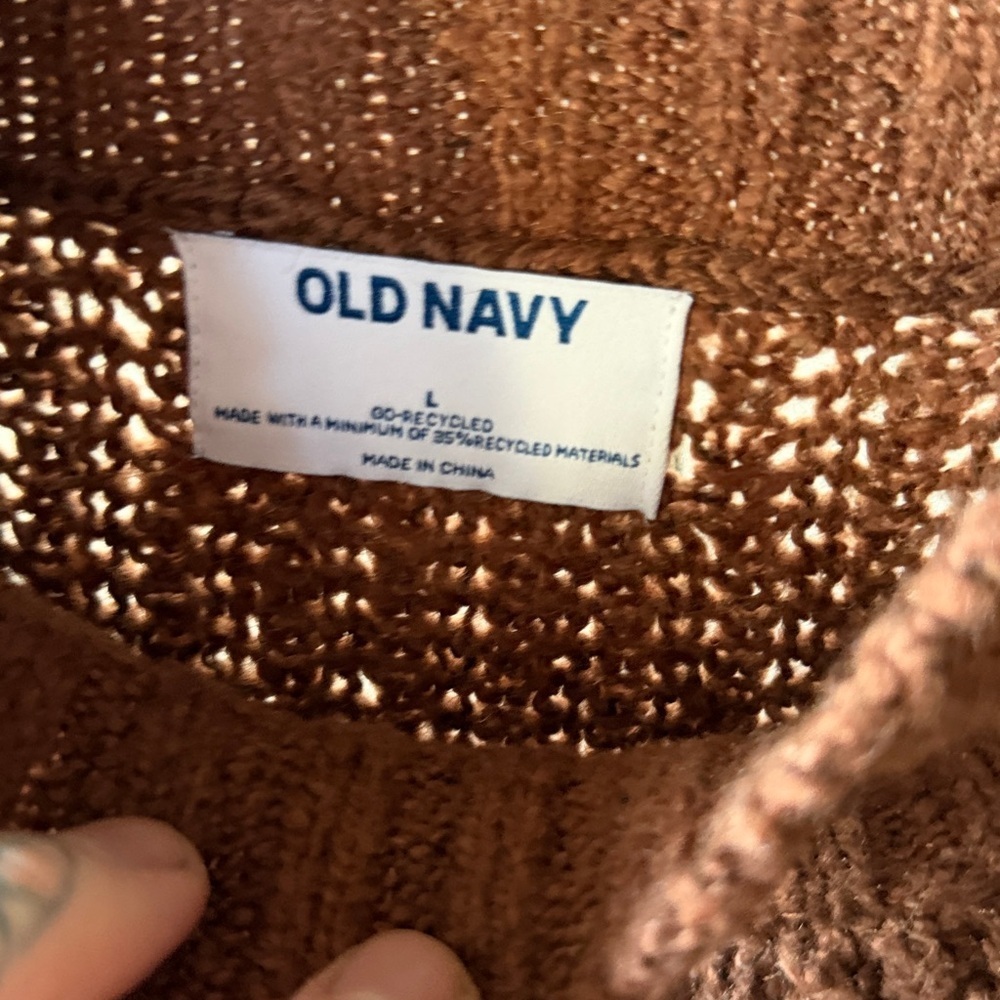 NWT Old Navy Long-Sleeve Relaxed Mock-Neck Mini Sweater Shift Dress Large - Picture 3 of 5